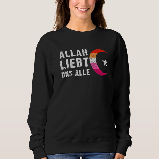 Camiseta Bandeira do Orgulho Lésbico Hilal lua crescente Is (Frente)