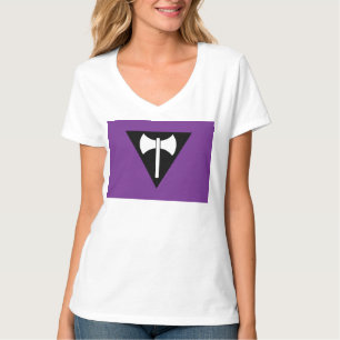 Camiseta bandeira do orgulho lésbico SlipperyJoe feminista 