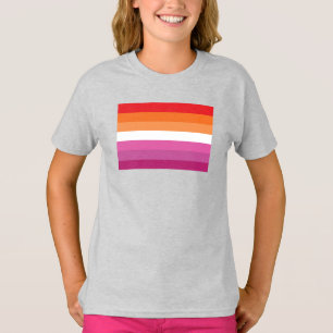 Camiseta Bandeira do Orgulho Lésbico (Sunset)