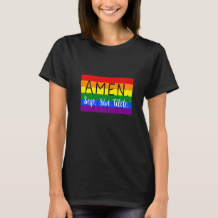 Camiseta Bandeira do Orgulho LGBT Amen Sep Sin Tilde 2