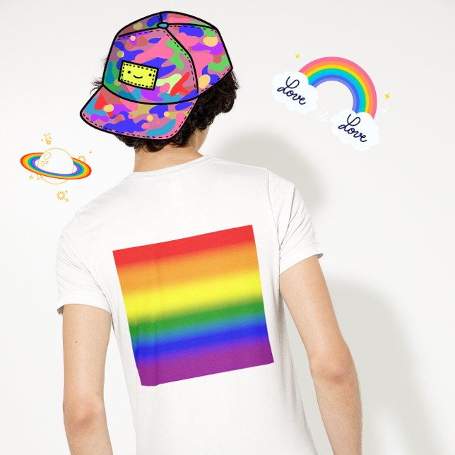 Camiseta Bandeira do Orgulho LGBTQ+ Arco-íris Gradiente - B (Criador carregado)