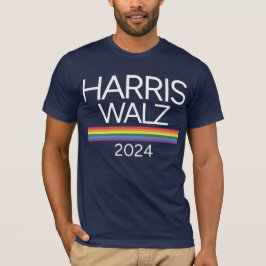 Camiseta Bandeira do Orgulho LGBTQ Arco-íris Harris Walz 20