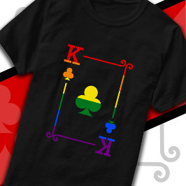 Camiseta Bandeira do Orgulho LGBTQ Jogando Cartões King Car