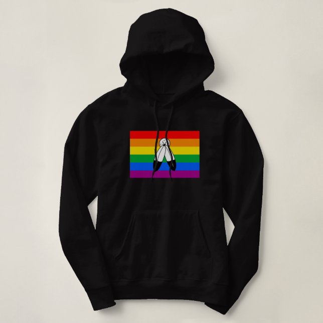Camiseta Bandeira do Orgulho LGBTQ+ Two-Spirit (Frente do Design)