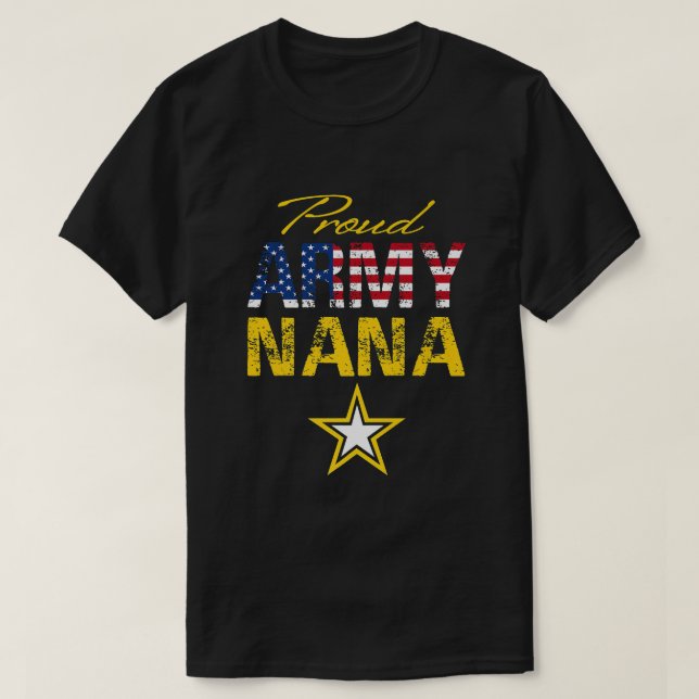 Camiseta Bandeira do Orgulho Militar Nana, EUA (Frente do Design)
