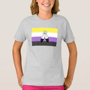 Camiseta Bandeira do Orgulho Não-Binário com Dois Espíri