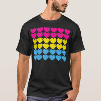 Camiseta Bandeira do Orgulho Panseual Corações Adoram Bande