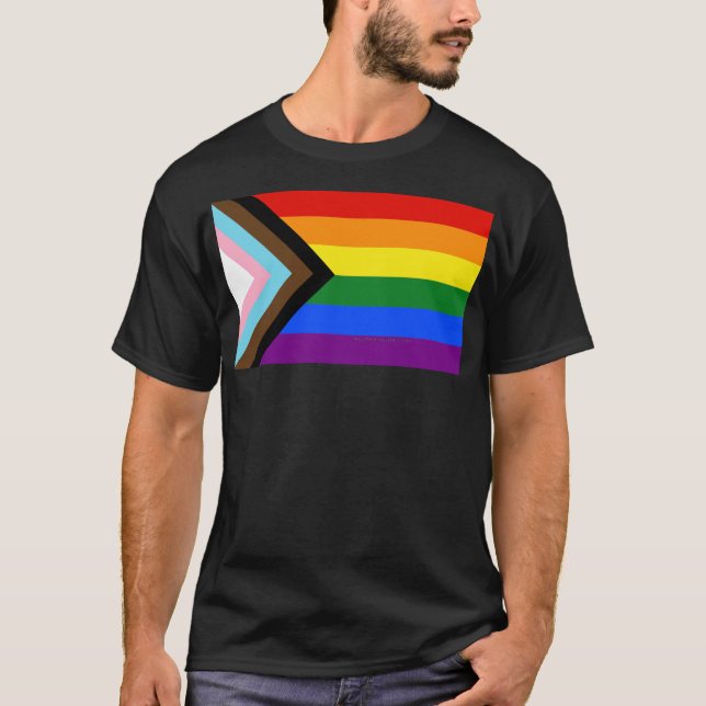 Camiseta Bandeira do Orgulho Progressivo de SlipperyJoe sei (Frente)
