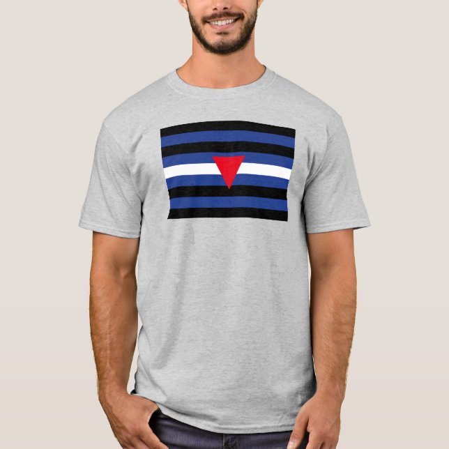 Camiseta Bandeira do Orgulho Queer de Couro (Frente)
