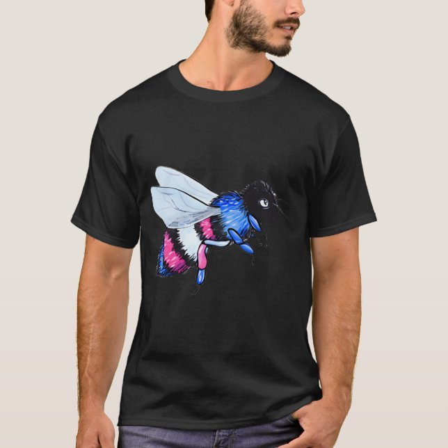 Camiseta Bandeira do Orgulho Trans 'Bee Yourself' (Frente)
