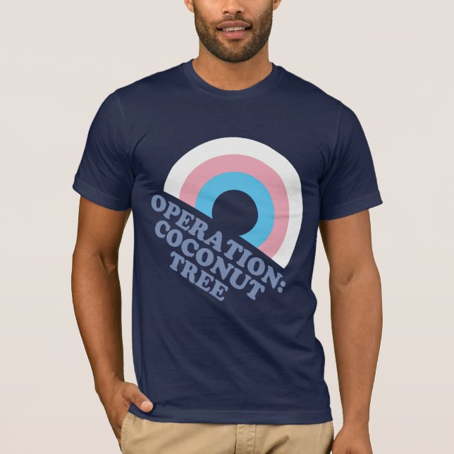 Camiseta Bandeira do Orgulho Trans da Árvore de Coco Kamala (Frente)