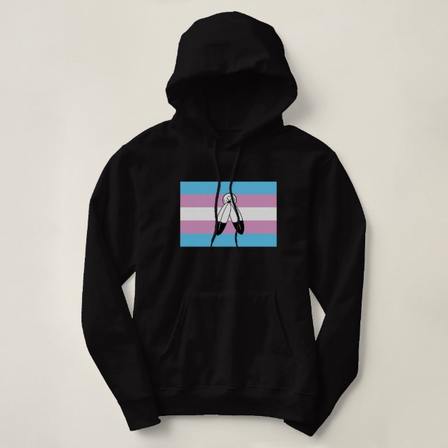 Camiseta Bandeira do Orgulho Trans Gêmeo Espírito (Frente do Design)