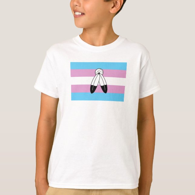 Camiseta Bandeira do Orgulho Trans Gêmeo Espírito (Frente)