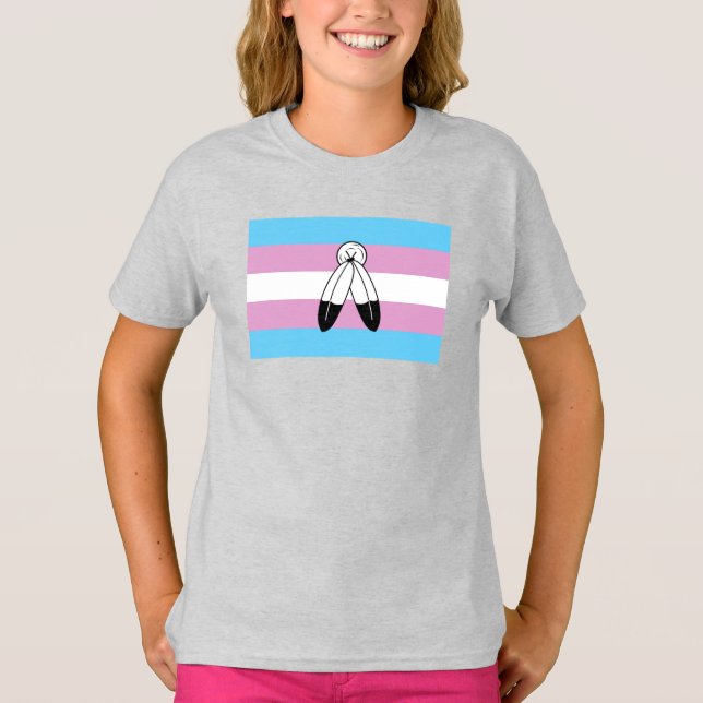 Camiseta Bandeira do Orgulho Trans Two-Spirit (Frente)