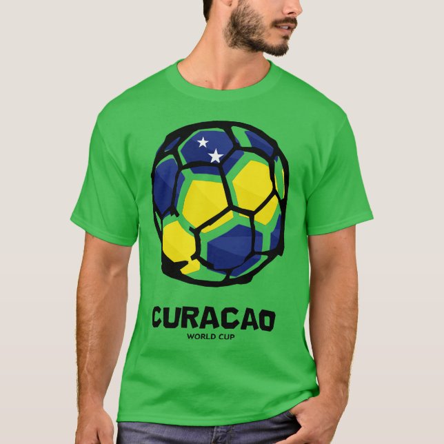 Camiseta Bandeira do País Curacao (Frente)