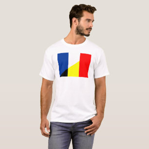 Camiseta bandeira do país de bandeira da frança bélgica