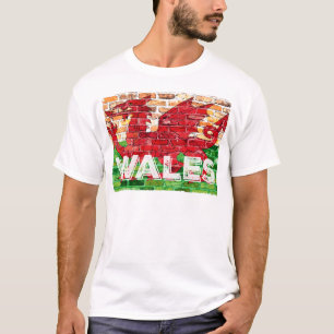 Camiseta Bandeira do País de Gales em Tijolo