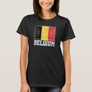 Camiseta Bandeira do País do Campo de Futebol da Bélgica Or
