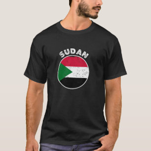 Camiseta Bandeira Do País Do Sudão Com Estilo De Descamação