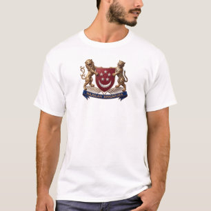 Camiseta bandeira do país singapura símbolo emblema brasão