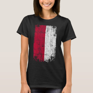 Camiseta Bandeira do País Souvenir Grunge Bandeira Indonési