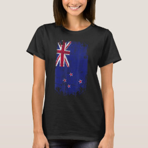 Camiseta Bandeira do País Souvenir Grunge Bandeira Nova Zel