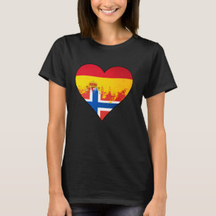 Camiseta Bandeira do Patrimônio Cardíaco da Espanha e Norue