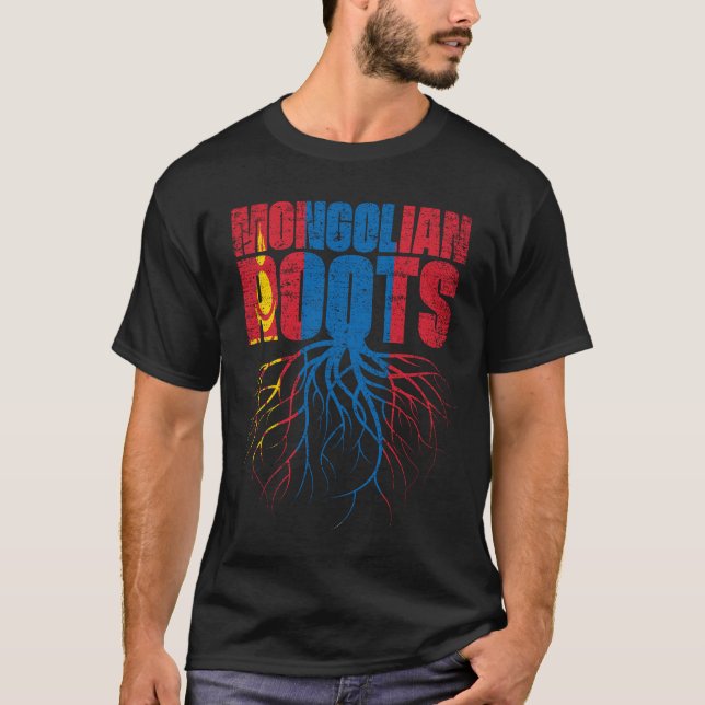 Camiseta Bandeira do Patrimônio da Mongólia Roots Mongólia (Frente)