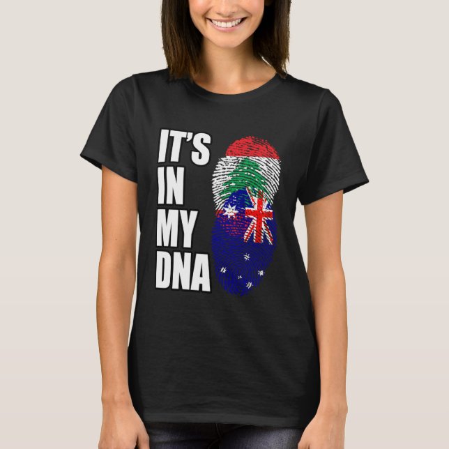 Camiseta Bandeira do Patrimônio de DNA Misto Libanês e Aust (Frente)