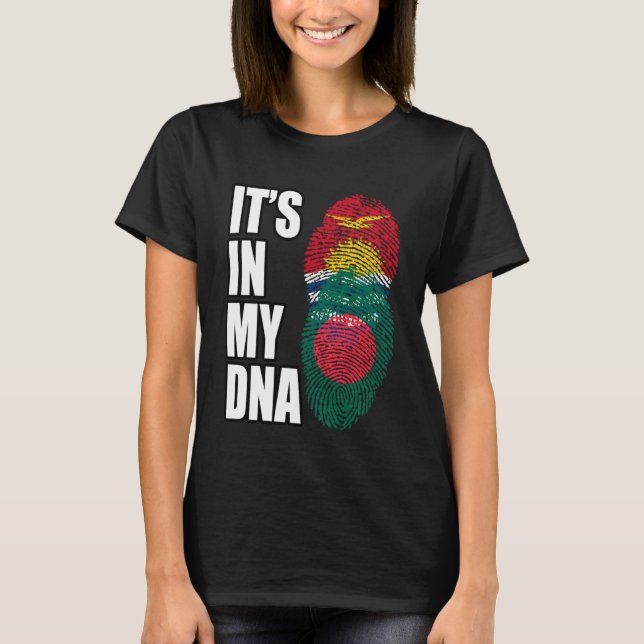 Camiseta Bandeira Do Patrimônio Do DNA Do Bangladesh E Do K (Frente)