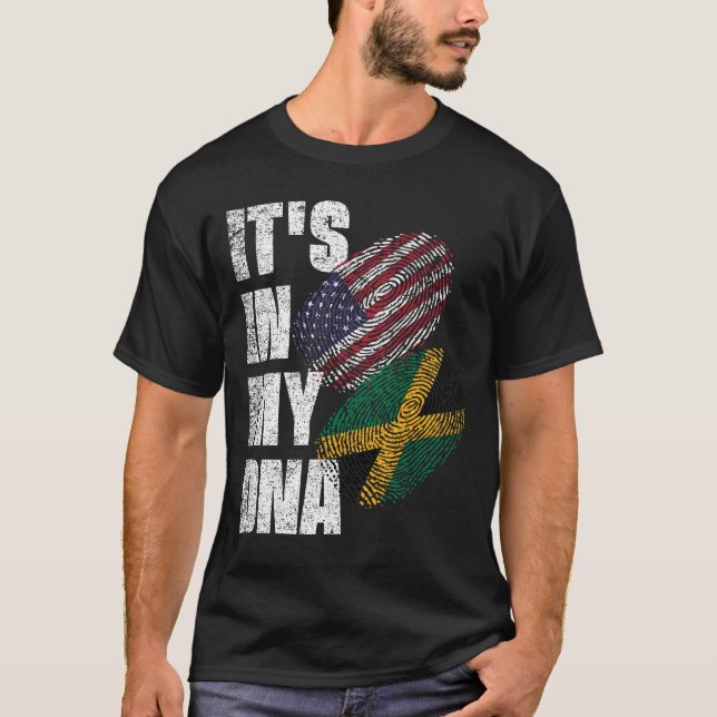 Camiseta Bandeira do Patrimônio do DNA Mistor Jamaicano-Ame (Frente)