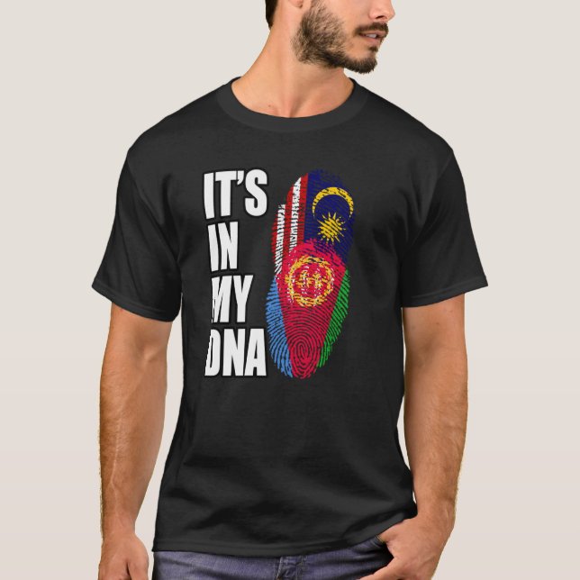 Camiseta Bandeira do Patrimônio do DNA Misturado da Eritrei (Frente)