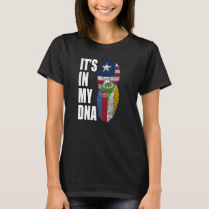 Camiseta Bandeira Do Patrimônio Do DNA Misturado Da Libéria