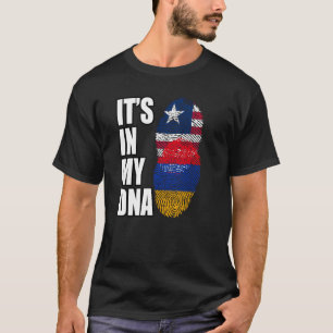 Camiseta Bandeira do Patrimônio do DNA Misturado da Libéria