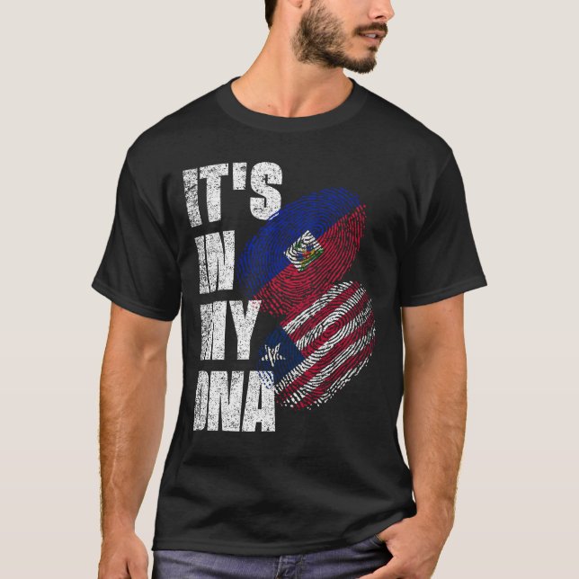 Camiseta Bandeira do Patrimônio do DNA Mix da Libéria E Do  (Frente)