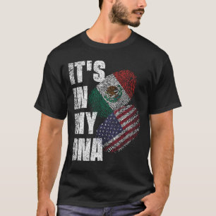 Camiseta Bandeira Do Patrimônio Do DNA Mix Mexicano E Ameri
