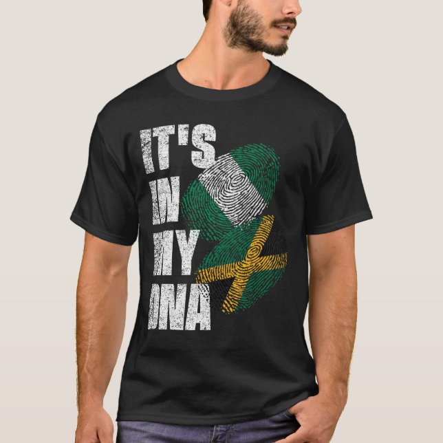 Camiseta Bandeira do Patrimônio Misterioso jamaicano e nige (Frente)