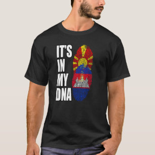 Camiseta Bandeira do Patrimônio Misturado de DNA Cambojano 