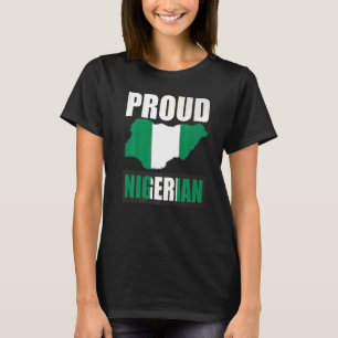 Camiseta Bandeira do Patriota nigeriano nigeriano no coraçã