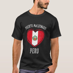 Camiseta Bandeira do Peru Coração Cidade Puerto Maldonado