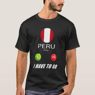 Camiseta Bandeira do Peru Souvenir Peru Está Chamando Está