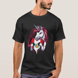 Camiseta Bandeira do Peru Unicórnio Raízes Peruanas Orgulho