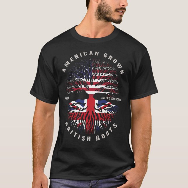Camiseta Bandeira do Reino Unido das Raízes Britânicas do C (Frente)