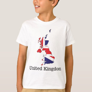Camiseta Bandeira do Reino Unido Dentro do Design do Mapa -
