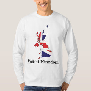 Camiseta Bandeira do Reino Unido Dentro do Design do Mapa -