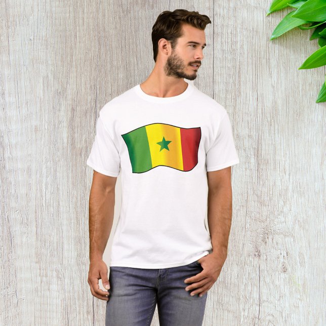 Camiseta Bandeira do Senegal Orgulho Senegalês Verde Amarel (Criador carregado)
