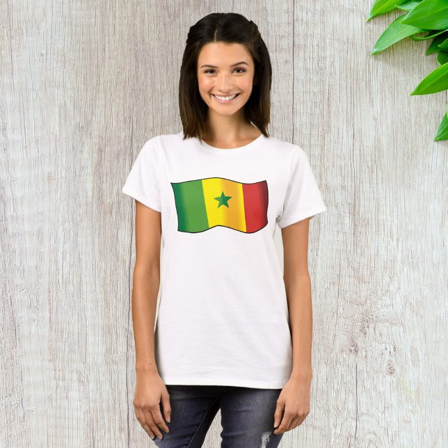 Camiseta Bandeira do Senegal Orgulho Senegalês Verde Amarel (Criador carregado)