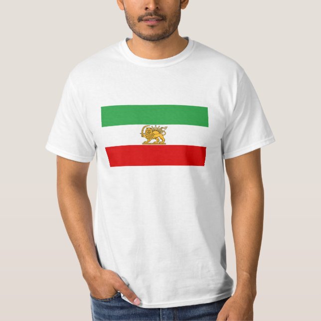Camiseta Bandeira do Shah de 1964-1980) شیروخورشید de Irã ( (Frente)