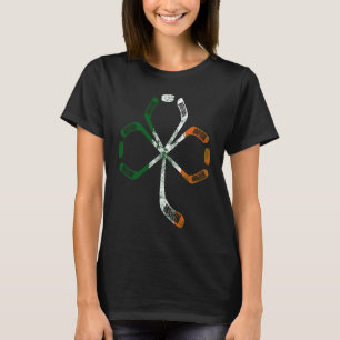 Camiseta Bandeira do Shamrock de Hockey da legal Saint Patr