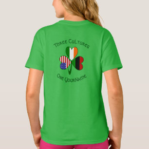Camiseta Bandeira do Shamrock Irlandês Africano-Americano P